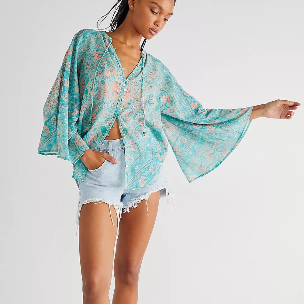 Spell and the Gypsy Farrah Floral Paisley Button-Up Blouse